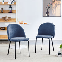  Lot de 2 chaises de salle a manger ergonomiques Ethan, couleur bleu