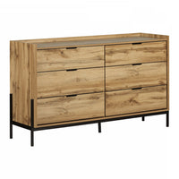 Commode double Milton à 6 tiroirs - chêne nordique