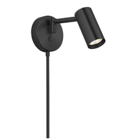 Projecteur mural Stanly de Dainolite avec bras articulé, fini noir mat et 1 ampoule