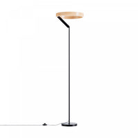 Lampe à pied moderne de 63 po noir mat à DEL