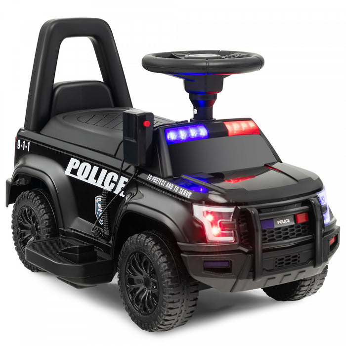 Costway Voiture De Police Electrique Pour Enfants, Voiture Electrique A Batterie De 6v Avec Megaphone, Sirene Et Lumieres, Jouet Electrique Avec Fonctions Musicales, Cadeau Pour Garcons Et Filles De 18 A 60 Mois