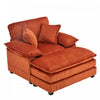 Liam Canape d'interieur moderne en velours cotele 46,9\" avec 2 coussins moelleux, Orange