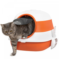 Pawhut Bac A Litiere Pour Chat Avec Couvercle, Avec Cotes Hauts, Assainisseur D'air, Grand Bac A Lit