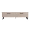 Meuble TV Jodie style milieu du siecle a cannelures, 175 cm, chene blanchi