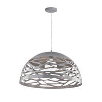 Luminaire suspendu Coral de Dainolite de 16 po de diamètre, avec fini gris et 1 ampoule