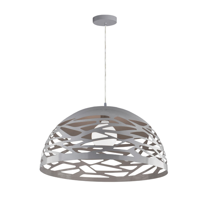Luminaire suspendu Coral de Dainolite de 16 po de diamètre, avec fini gris et 1 ampoule