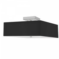 Plafonnier semi-affleuré Seren de Dainolite avec abat-jour noir, fini chromé poli et 3 ampoules