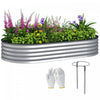 Outsunny Lit de jardin sureleve, jardiniere galvanisee 6' x 3' x 1', argent
