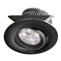 Luminaire cylindrique à encastrer Smpled de Dainolite avec intensité variable, angle d’inclinaison réglable, fini noir et ampoule de 8 W