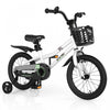 Velo Costway 16\" Pour Enfants Avec Roues D'entrainement Amovibles Et Panier Pour 4-7 Ans Blanc