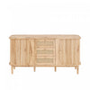 James 55.3\" Cabinet Moderne Minimaliste en Bois avec Portes Coulissantes et Etageres Ajustables, Naturel