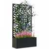 Outsunny Lit de jardin sureleve avec panneau d'intimite jardiniere en metal