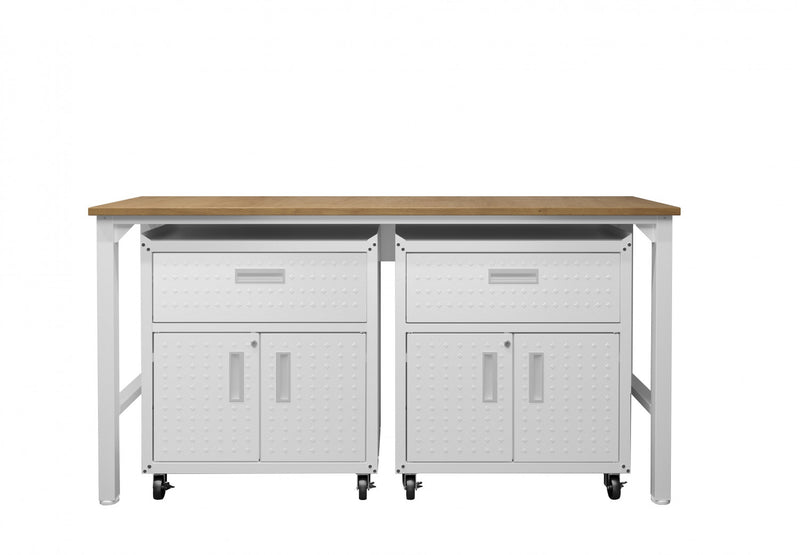 Ensemble de garage moderne Fortress 3 pieces en blanc