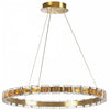 Lustre Camila de Dainolite avec fini laiton vieilli, cristal et ampoule à DEL de 28 W