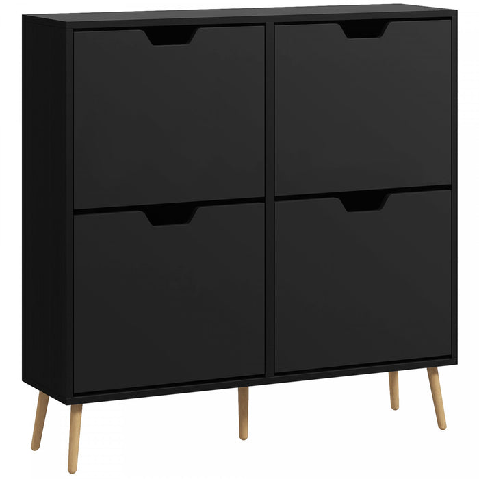 HOMCOM Armoire a chaussures avec 4 tiroirs rabattables, etageres reglables