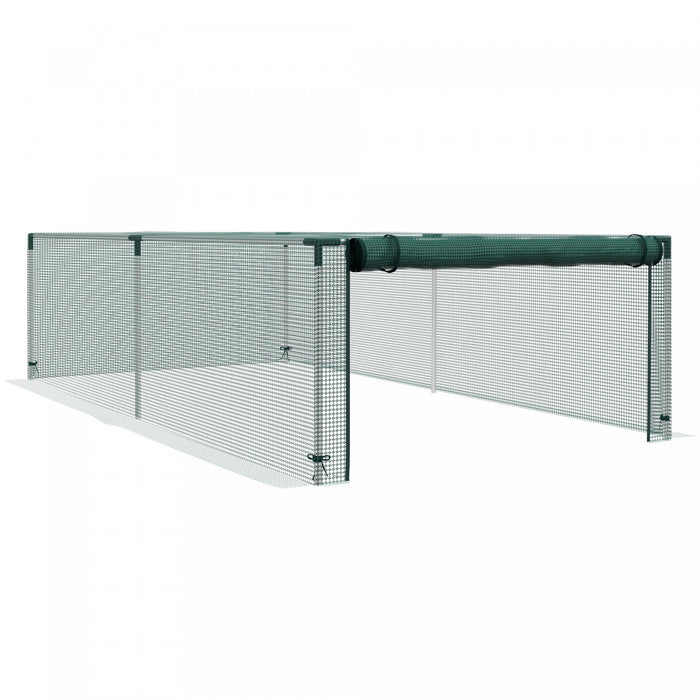 Outsunny Cage de Culture 2,4 m x 1,2 m, Protection pour Plantes avec Porte Zippee Enroulable