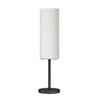 Lampe de table Paza de Dainolite en verre blanc, avec fini noir mat et 1 ampoule