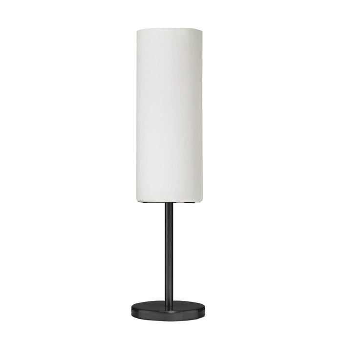 Lampe de table Paza de Dainolite en verre blanc, avec fini noir mat et 1 ampoule