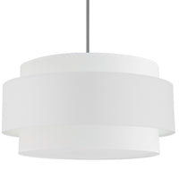 Luminaire suspendu Priya de Dainolite de 30 po de diamètre avec abat-jour blanc, fini chromé poli et 4 ampoules