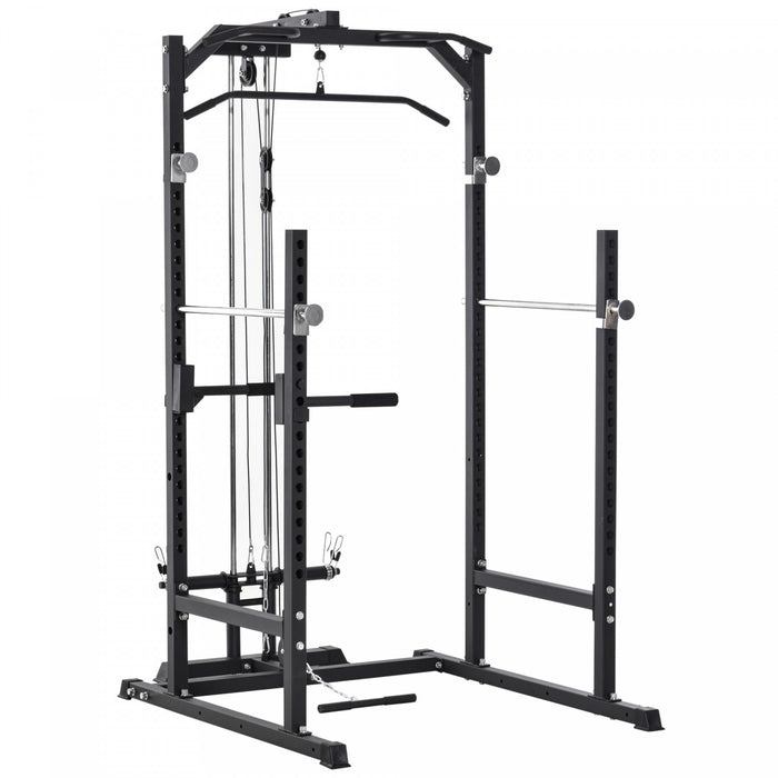 Soozier 800lbs Entrainement D'exercice De Cage De Rack De Tour D'alimentation Multifonction Robuste Station Musculation Avec Tige De Support Pour La Salle De Gym A Domicile