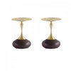 Table d’appoint Patchin moderne en brun et or – Lot de 2