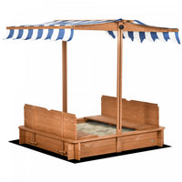 Bac A Sable En Bois Pour Enfants Avec Couvercle, Station De Jeu De Sable D'exterieur Pour Enfants Av