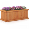 Costway Souleve Jardin Lit Sapin Bois Rectangle Planter Boite Avec Trous De Drainage Orange