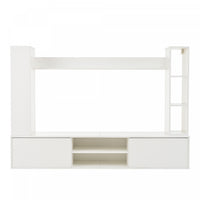  Zara Ensemble Meuble TV Mural 65 po avec Etageres d'Exposition, Blanc