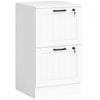 HOMCOM Classeur a 2 tiroirs avec serrure pour lettre A4, Blanc