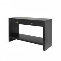 Console de style maison de campagne Aubrey 120 cm avec rangement - noire