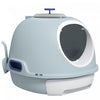 Pawhut Bac A Litiere Couvert, Bac A Litiere Avec Couvercle, Tiroir Ferme Et Lucarne Pour Chats, Facile A Nettoyer, Bleu