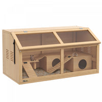 Pawhut Cage En Bois Pour Hamster, 33,5