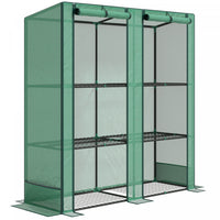 Outsunny Mini Serre Adossee Avec Etageres A 3 Niveaux, Vert