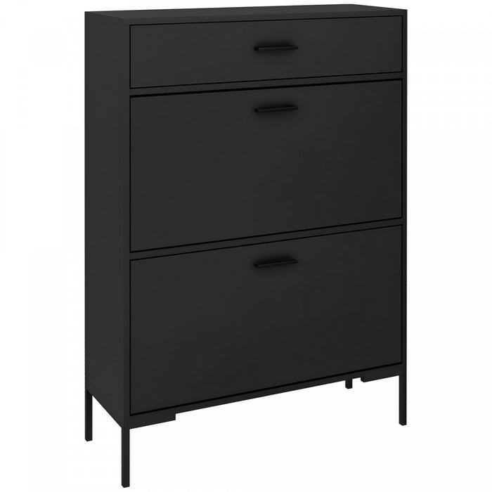 HOMCOM Armoire de rangement pour chaussures moderne avec portes rabattables