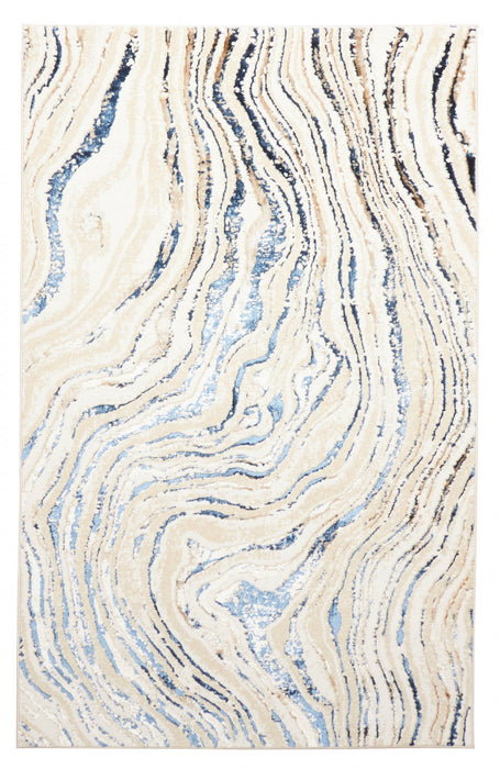 Tapis Contemporain/Moderne Clara 8'0\" x 10'0\" en Bleu