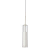 Luminaire suspendu Luna de Dainolite en verre transparent, avec fini blanc et ampoule à DEL de 6 W