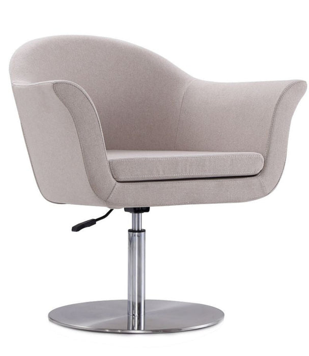 Chaise d’appoint réglable pivotante Voyager de Manhattan Comfort en métal brossé et en tissu - orge