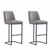 Tabouret de bar moderne en metal et tissu Serena, taupe - Lot de 2