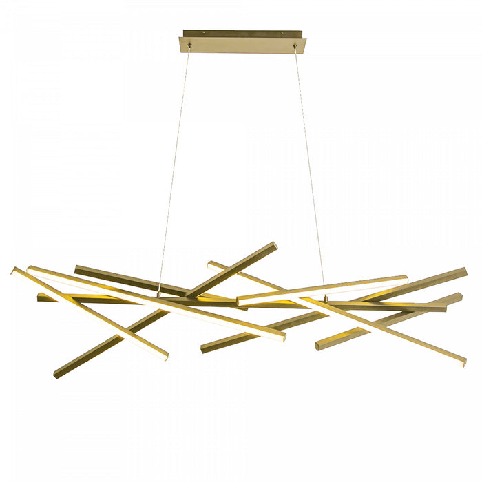 Lustre Carly de Dainolite avec fini laiton vieilli et ampoule à DEL de 62 W