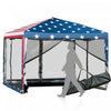 Costway 10’x10’ Fodling Pop Up Tente Gazebo Canopy Mesh Flanc