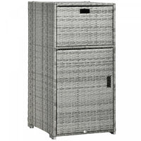 Outsunny Meuble De Rangement Resine Tressee Pour Patio Gris Mixte