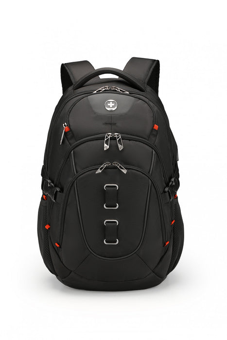 Sac a dos scolaire Swissdigital Meilen – Sac pour ordinateur portable de 17\", chargement USB, detecteur SDD, protection RFID, systeme Add-A-Bag, pret pour le voyage
