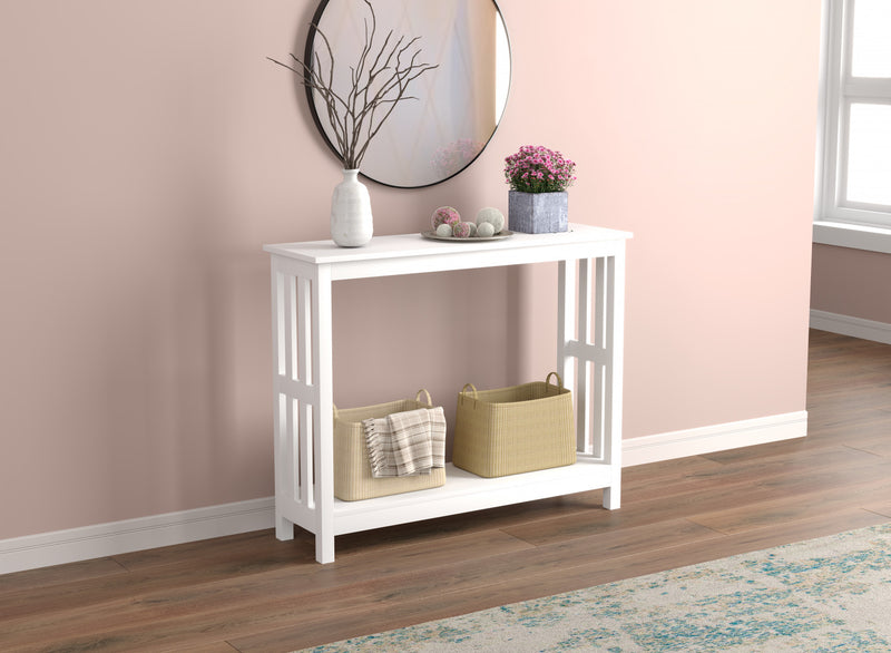Console de 39 po avec 1 tablette - blanche