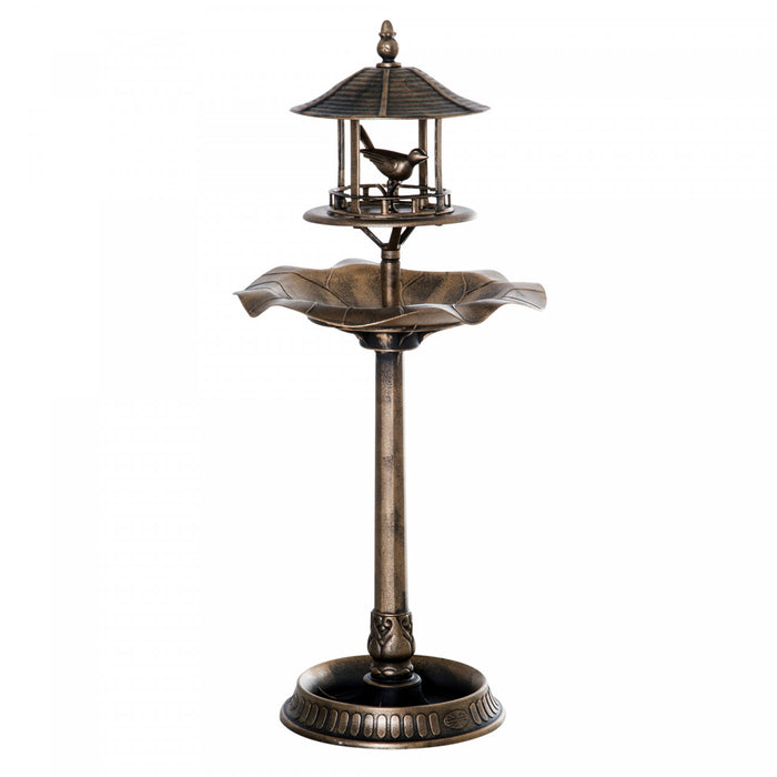 Outsunny 3-en-1 Bain D'oiseau De Jardin Bol Piedestal Mangeoire A Oiseaux