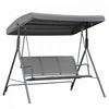 Balancelle De Jardin 3 Places Grand Confort Toit Inclinaison Reglable Assise Et Dossier Ergonomique Acier Textilene Gris