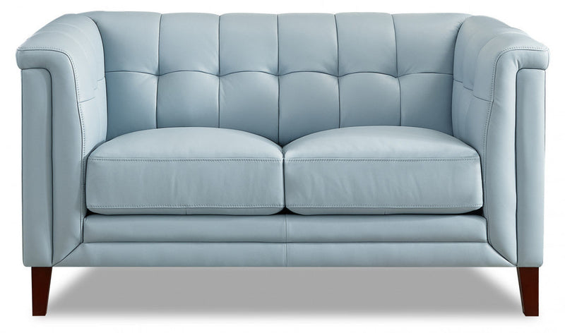 Causeuse Bodie de Hydeline en cuir - bleu spa