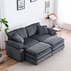Liam Canape modulaire confortable Cloud 84,6\" avec revetement en velours cotele, Gris