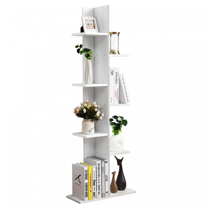 Costway Open Concept Bibliotheque Plante Affichage Etagere Rack Stockage Holder Bois Blanc