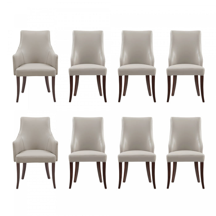Ensemble de 8 chaises de salle a manger Connie Modern en gris clair