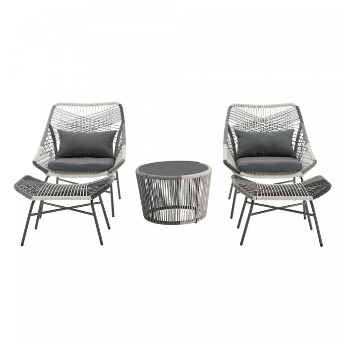 Ensemble de conversation moderne Ashland 5 pieces en gris